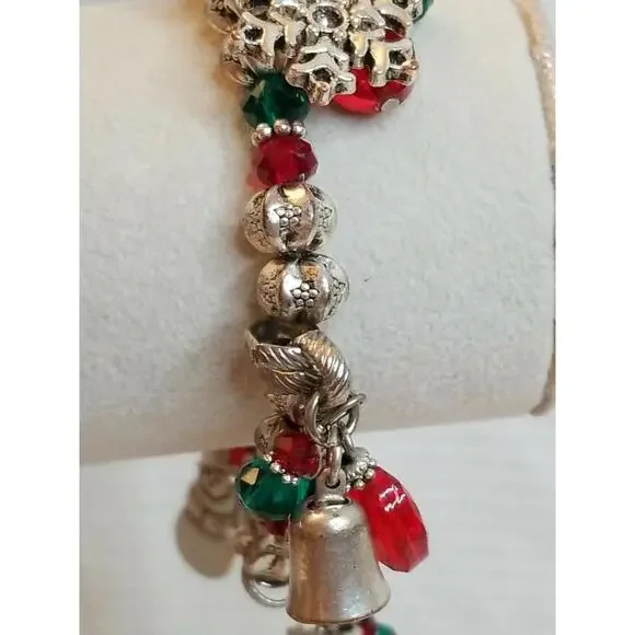 Bracelet Bundle Christmas Charm/Red & Silver Stretch/NWT Charming Charlie READ - Picture 6 of 7